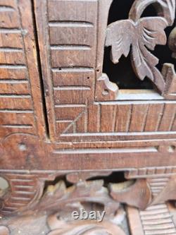 Antique wood kitchen apothecary wall cabinet