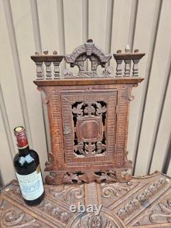 Antique wood kitchen apothecary wall cabinet