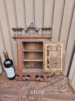 Antique wood kitchen apothecary wall cabinet