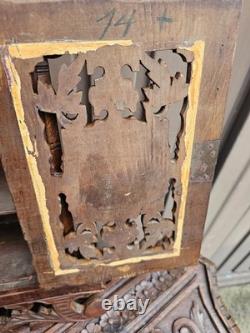 Antique wood kitchen apothecary wall cabinet