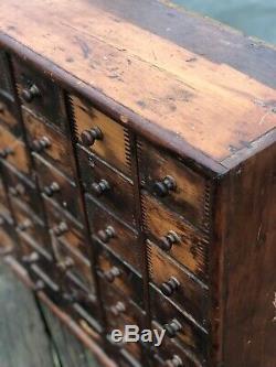 Apothecary Cabinet Vintage Industrial Wood Hardware Multi Drawer Storage