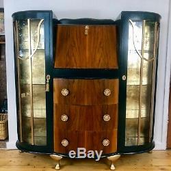 Art Deco 1920s Walnut Drinks Cabinet and Cocktail Bar