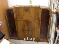 Art Deco Bar Cabinet with fold down tray / stem holder