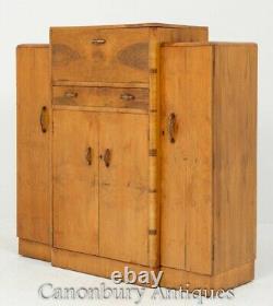 Art Deco Drinks Cabinet Maple Cocktail Chest 1930