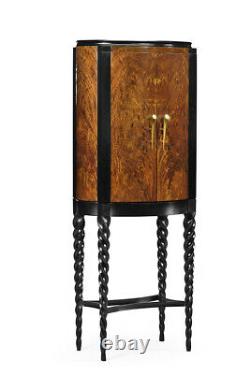Art Deco Style Liquor cabinet Bar Tropic Walnut Gold leaf Mid Century Modern New