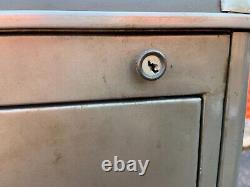 Art deco revival File Cabinet 2 drawer Yawman & Erbe metal corners RARE