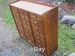 Arts And Craft Oak File Cabinet Apothecary Antiqe Library Card Cabinet Vintage