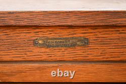 Arts & Crafts Oak 17-Drawer Card Catalog Filing Cabinet by Remington Rand, 1940s