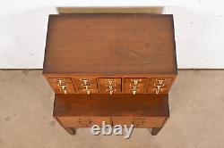 Arts & Crafts Oak 17-Drawer Card Catalog Filing Cabinet by Remington Rand, 1940s