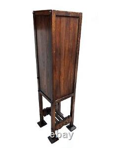 Arts and Crafts Cellarette c1910 Arts and Crafts Wood Cabinet with slag glass