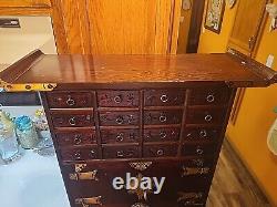 Asian Apothecary Chest Drawer with Brass Mount