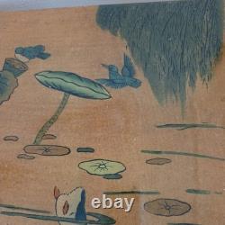 Asian-inspired or Chinoiserie hand-painted wooden chest of drawers
