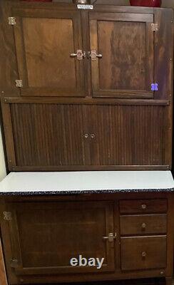 Authentic Hoosier Cabinet with Flour sifter and all original glass accessories