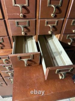 Authentic Vintage Library Card Catalog. 60 Drawers. 3 Trays