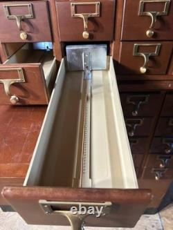 Authentic Vintage Library Card Catalog. 60 Drawers. 3 Trays