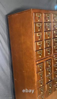 Authentic Vintage Library Card Catalog. 60 Drawers. 3 Trays