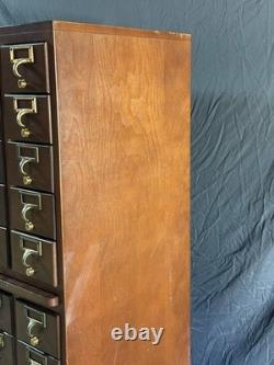 Authentic Vintage Library Card Catalog. 60 Drawers. 3 Trays