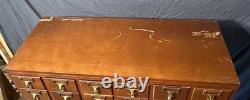 Authentic Vintage Library Card Catalog. 60 Drawers. 3 Trays
