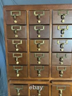 Authentic Vintage Library Card Catalog. 60 Drawers. 3 Trays
