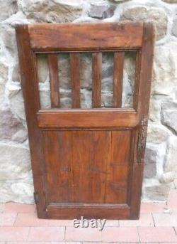 Authentic diminutive Antique French Slatted Cabinet Pine Flat panel door 41x23