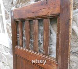 Authentic diminutive Antique French Slatted Cabinet Pine Flat panel door 41x23