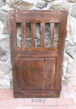 Authentic diminutive Antique French Slatted Cabinet Pine Flat panel door 41x23