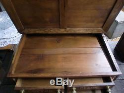 Awesome Antique Clark's Oak Spool Cabinet Lift Top 4 Drawers