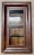 Awesome Old Primitive Wood Wall Hanging Display Cabinet With Framed Glass Door