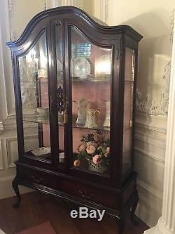 Beautiful Antique French Mahogany Vitrine, China Cabinet, Highly Carved