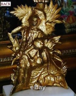 BEAUTIFUL ORNATE PAIR OF CANDELABRAS OF A VICTORIAN COUPLE, MARBLE STAND