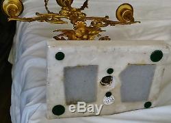BEAUTIFUL ORNATE PAIR OF CANDELABRAS OF A VICTORIAN COUPLE, MARBLE STAND