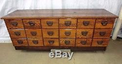 BEAUTIFUL Restored 18 Drawer Antique Sherer Oak Seed Bean Cabinet Counter