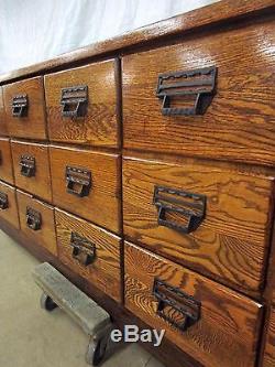 BEAUTIFUL Restored 18 Drawer Antique Sherer Oak Seed Bean Cabinet Counter