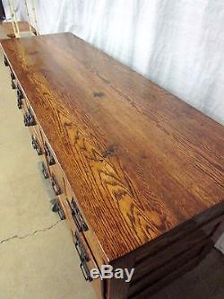 BEAUTIFUL Restored 18 Drawer Antique Sherer Oak Seed Bean Cabinet Counter