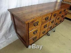 BEAUTIFUL Restored 18 Drawer Antique Sherer Oak Seed Bean Cabinet Counter