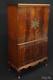 Beresford & Hicks London Early 1900's Flamed Mahogany Bar Cabinet Chippendale