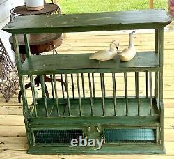 BEST Antique Kitchen Plate Rack Wooden Hanging/Standing Shelf Cupboard Farmhouse