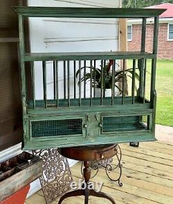 BEST Antique Kitchen Plate Rack Wooden Hanging/Standing Shelf Cupboard Farmhouse