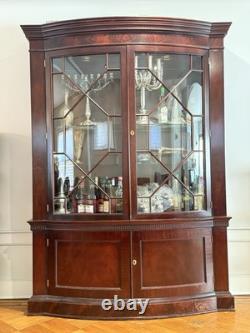 Baker China Cabinet Breakfront Bookcase Palace Curved Glass