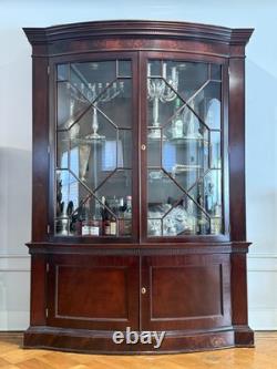 Baker China Cabinet Breakfront Bookcase Palace Curved Glass
