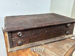 Barn find willimantic 2 drawer victorian walnut spool cabinet project