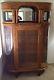 Beautiful Antique 1920's Oak China Curio Cabinet 73 1/4t By 48w By 15d