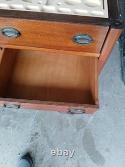 Beautiful Antique CASWELL RUNYAN Co Perfect Sewing Cabinet or End Table