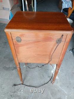 Beautiful Antique CASWELL RUNYAN Co Perfect Sewing Cabinet or End Table