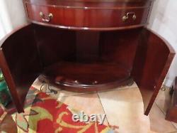 Beautiful Antique Corner Display and Storage Cabinet Curved Glass Front L5.24