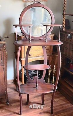 Beautiful Antique Etagere Curio Shelving Display Stand with Multi Shelves