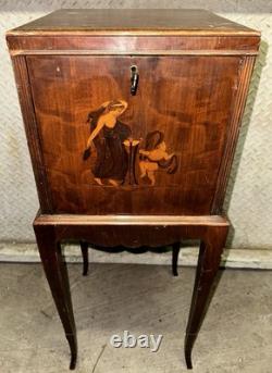 Beautiful Antique French Marquetry Cabinet With Key Antique Furniture