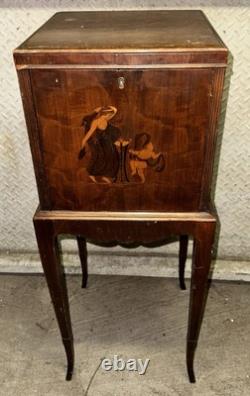 Beautiful Antique French Marquetry Cabinet With Key Antique Furniture