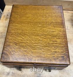Beautiful Antique Wabash Cabinet Co. Oak Card Catalog 2 Drawer Index Card File