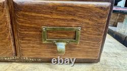 Beautiful Antique Wabash Cabinet Co. Oak Card Catalog 2 Drawer Index Card File